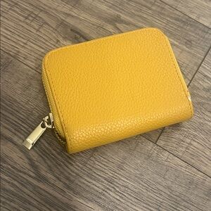 Half Wallet Yellow Gold NEW without tag Faux Pebbled Leather